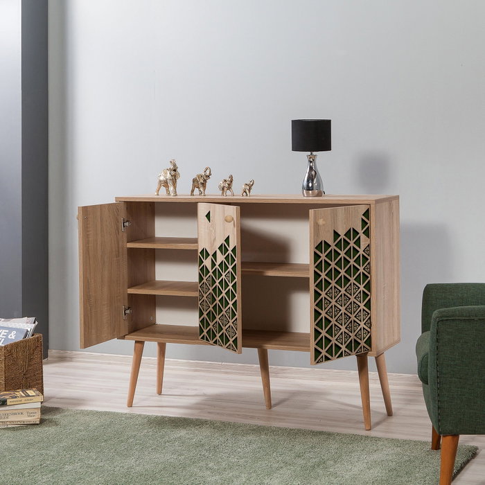 Hanah Home Mega-121 Consola Roble Sonoma 120x90x36 cm